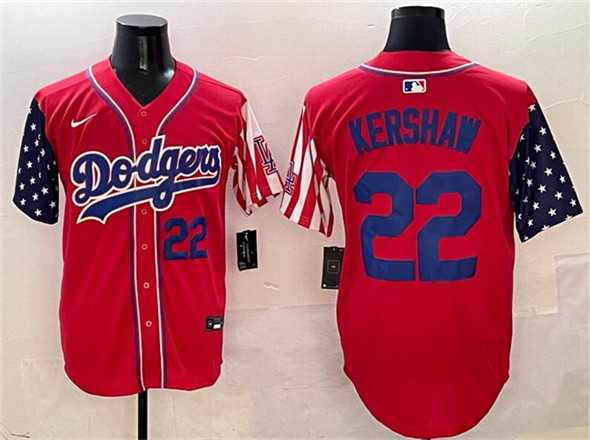 Mens Los Angeles Dodgers #22 Clayton Kershaw Red Limited Stitched Jersey